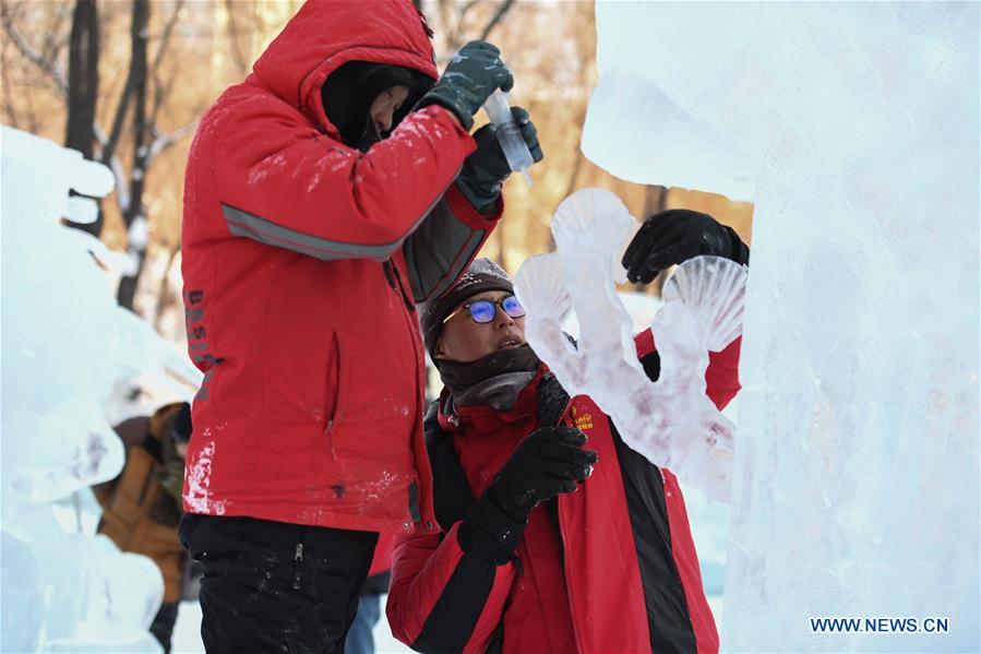 CHINA-HARBIN-ICE SCULPTURE-COMPETITION (CN) 