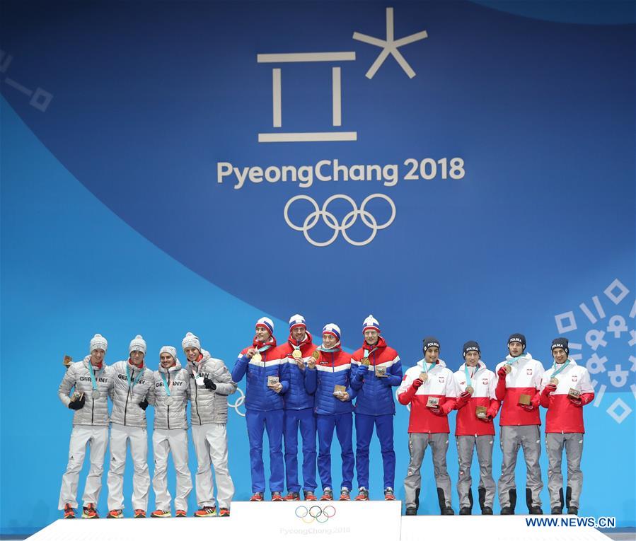 (SP)OLY-SOUTH KOREA-PYEONGCHANG-SKI JUMPING-MEN'S TEAM-MEDAL CEREMONY