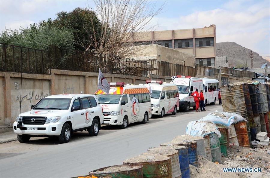 SYRIA-DAMASCUS-COUNTRYSIDE-HUMANITARIAN-CROSSING