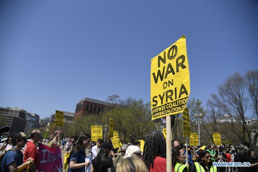 U.S.-WASHINGTON D.C.-STRIKE-SYRIA-PROTEST