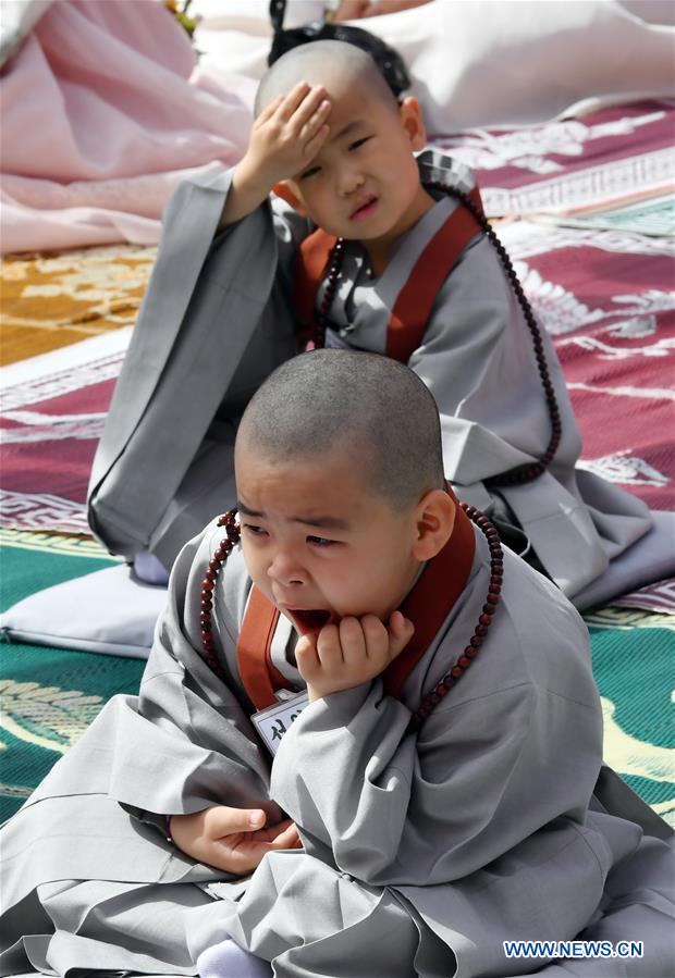 SOUTH KOREA-PUSAN-BOY MONK-HAIRCUT