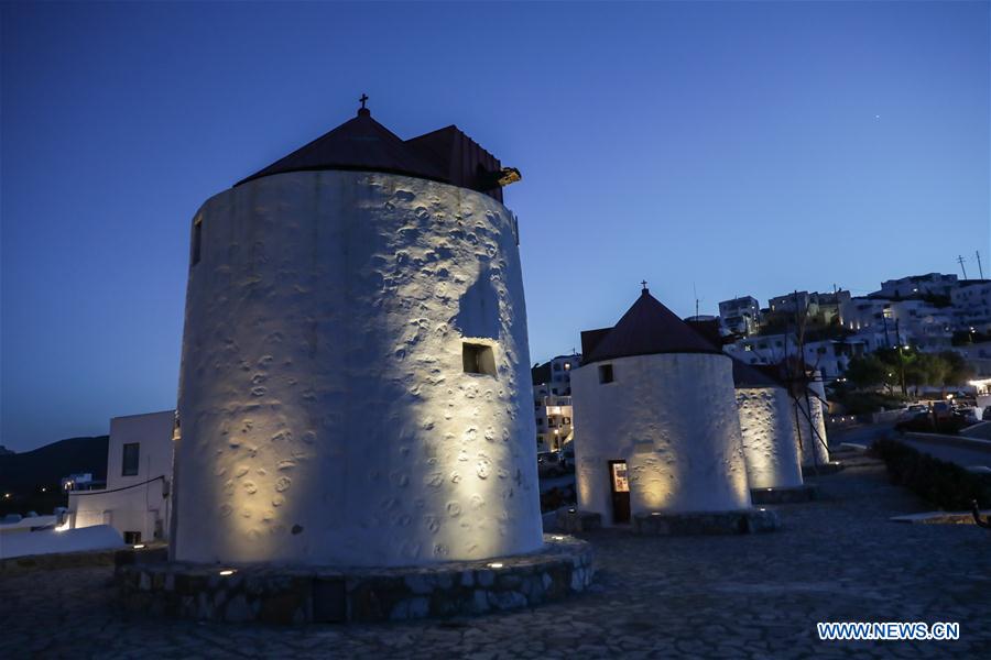 GREECE-ASTYPALAIA-WINDMILL LIBRARY