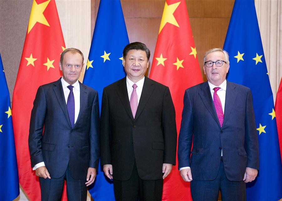 CHINA-BEIJING-XI JINPING-TUSK-JUNCKER-MEETING (CN)