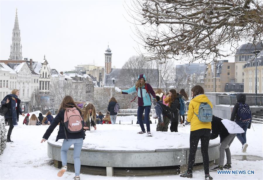 BELGIUM-BRUSSELS-SNOW