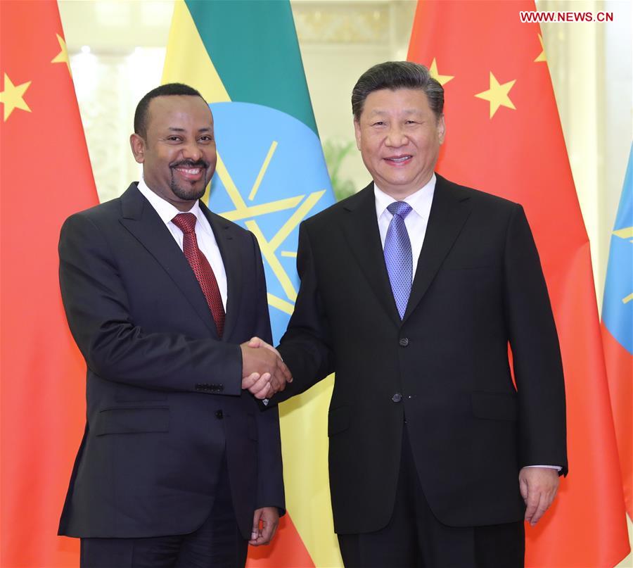 (BRF)CHINA-BEIJING-BELT AND ROAD FORUM-XI JINPING-ETHIOPIAN PM-MEETING (CN)