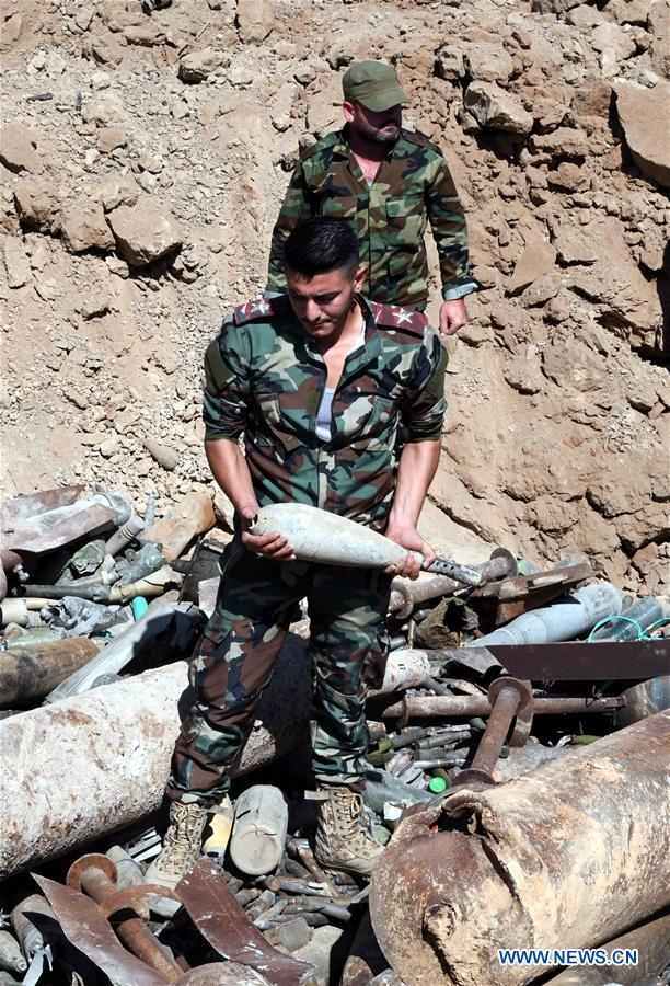 SYRIA-DAMASCUS-REBEL-EXPLOSIVES