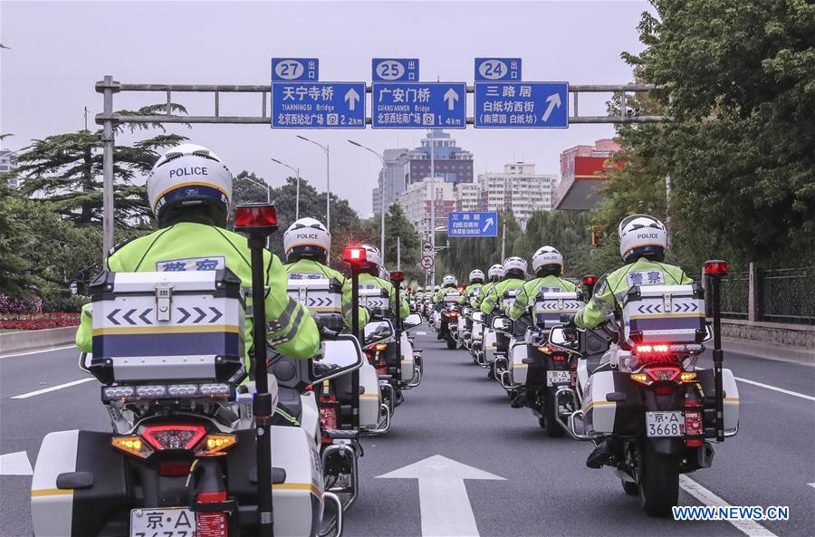 CHINA-BEIJING-TRAFFIC POLICE ON MOTORBIKES (CN)