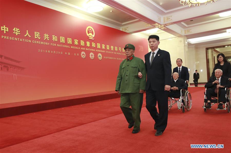 CHINA-BEIJING-NATIONAL MEDALS-HONORARY TITLES-PRC FOUNDING-70TH ANNIVERSARY (CN)