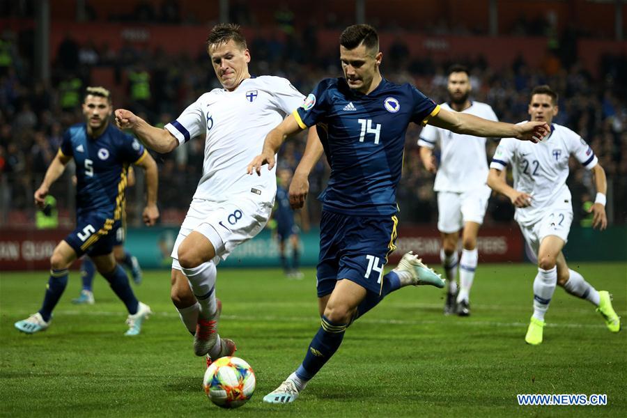 (SP)BOSNIA AND HERZEGOVINA-ZENICA-SOCCER-EURO 2020 QUALIFIER-BIH VS FINLAND