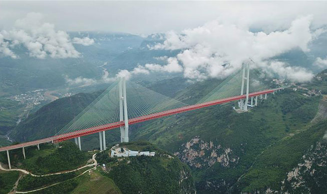 Breathtaking view of Beipanjiang Bridge in southwest China