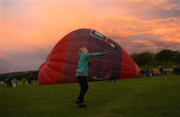 People visit balloon festival in Bonn, Germany