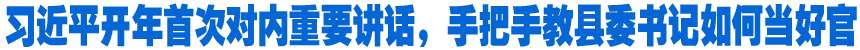 習(xí)近平開年首次對(duì)內(nèi)重要講話，手把手教縣委書記如何當(dāng)好官