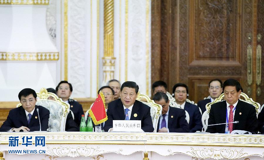 9月12日，上海合作組織成員國元首理事會第十四次會議在塔吉克斯坦首都杜尚別舉行。國家主席習(xí)近平出席會議并發(fā)表重要講話。新華社記者鞠鵬攝 
