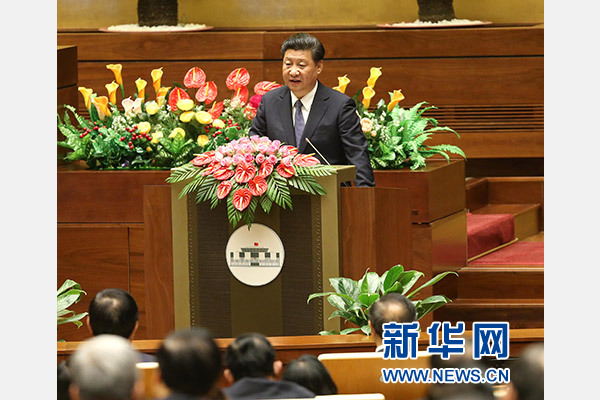 11月6日，中共中央總書記、國家主席習(xí)近平在越南國會發(fā)表題為《共同譜寫中越友好新篇章》的重要演講。 新華社記者 龐興雷 攝