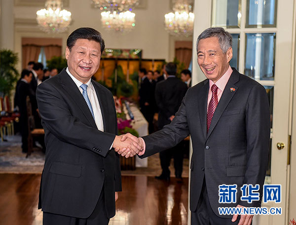 11月7日，國(guó)家主席習(xí)近平在新加坡同新加坡總理李顯龍舉行會(huì)談。 新華社記者 李學(xué)仁 攝